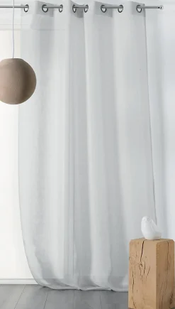 Best Linder Voilage en lin L.145 x H.260 cm gris perle