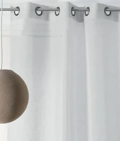 Best Linder Voilage en lin L.145 x H.260 cm gris perle