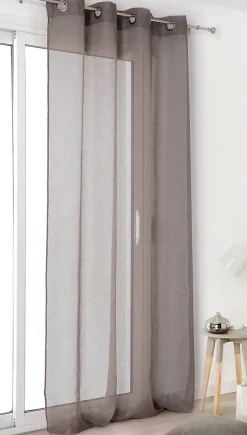 Hot Linder Voilage en lin L.145 x H.260 cm marron brun