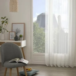 Atmosphera Voilage "Moly" tamisant 135 x 240 cm - Blanc* Rideau Thermique