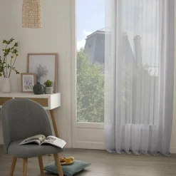 Atmosphera Voilage "Moly" tamisant 135 x 240 cm - Gris* Rideau Thermique
