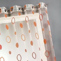 Sale Home Maison Voilage organza jacquard aux motifs cercles (140x240 cm - Orange)