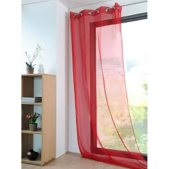 STOF Voilage sablé - Monna - Rouge - 135x260 cm* Voilage