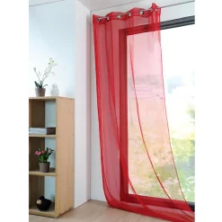 STOF Voilage sablé - Monna - Rouge - 135x260 cm* Voilage