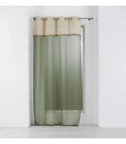 Clearance Douceur D'Intérieur Voilage sablé et vert kaki - 140x240cm - Vert kaki