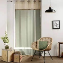 Clearance Douceur D'Intérieur Voilage sablé et vert kaki - 140x240cm - Vert kaki