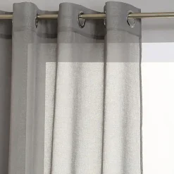 Outlet Atmosphera Voilage étamine tamisant 140 x 260 cm - Gris