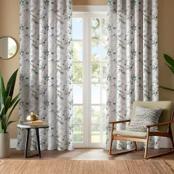 Voilage tamisant à oeillets feuilles d'eucalyptus L.240 x l.140cm* Voilage