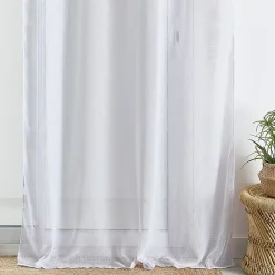 Best Home Maison Voilage uni à anneaux (140x240 cm - Blanc)
