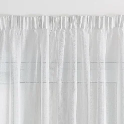 Sale Home Maison Voilage uni à galon fronceur et rayures fantaisie (240x240 cm - Blanc)
